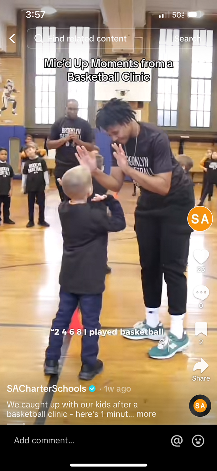 a team from Brooklyn Nets New York Liberty introduced scholars to better basketball techniques