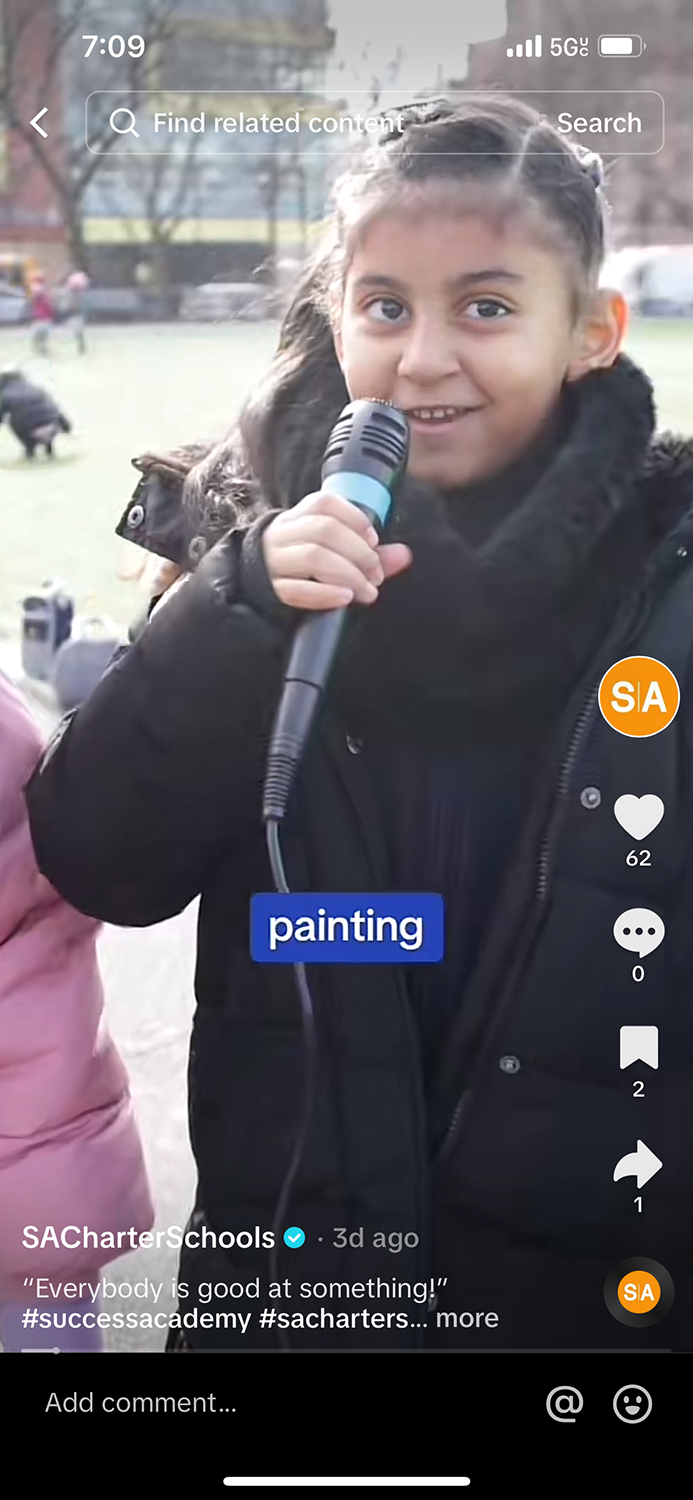 a girl tells the camera what she is good at for TikTok